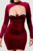 LUX VELVET RHINESTONE SWEETHEART CUTOUT MINI DRESS sold by privy