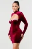 LUX VELVET RHINESTONE SWEETHEART CUTOUT MINI DRESS sold by privy