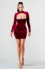 LUX VELVET RHINESTONE SWEETHEART CUTOUT MINI DRESS sold by privy