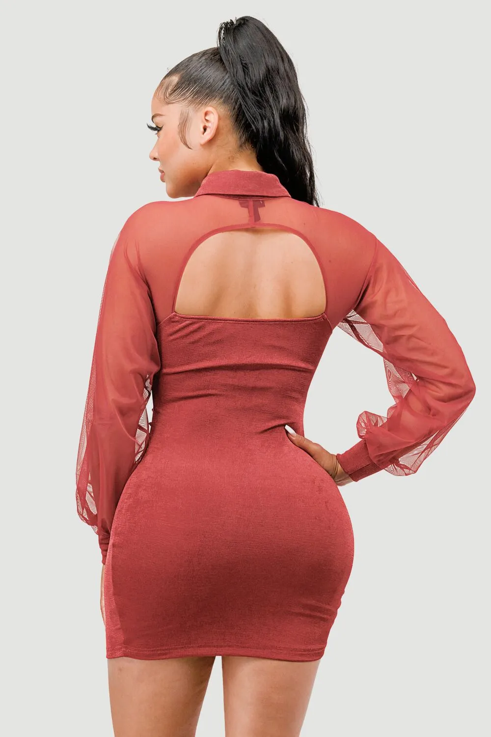 LUX SLINKY DRAWSTRING SWEETHEART MINI DRESS sold by privy product image thumbnail 3