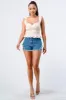 PT41689N-W / RUFFLED STRAPS SWEETHEART LAYERED COTTON TOP sold by privy
