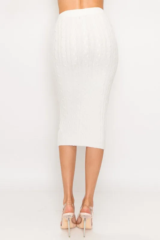 SOFT CABLE KNIT MIDI SKIRT sold by privy product image thumbnail 5