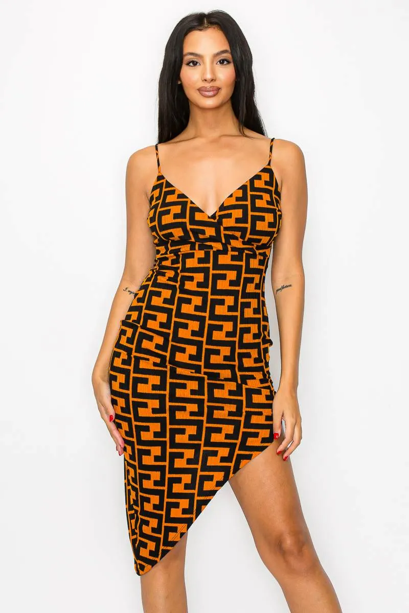 LUXE SWEATER PATTERN PRINT ASYMMETRICAL HEM DRESS sold by privy product image thumbnail 2