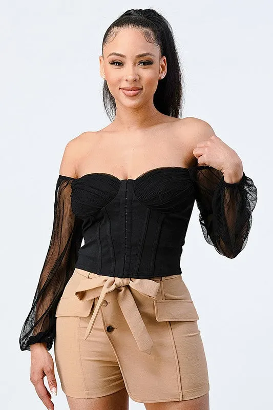 SEXY CHIFFON OFF SHOULDER TOP sold by privy