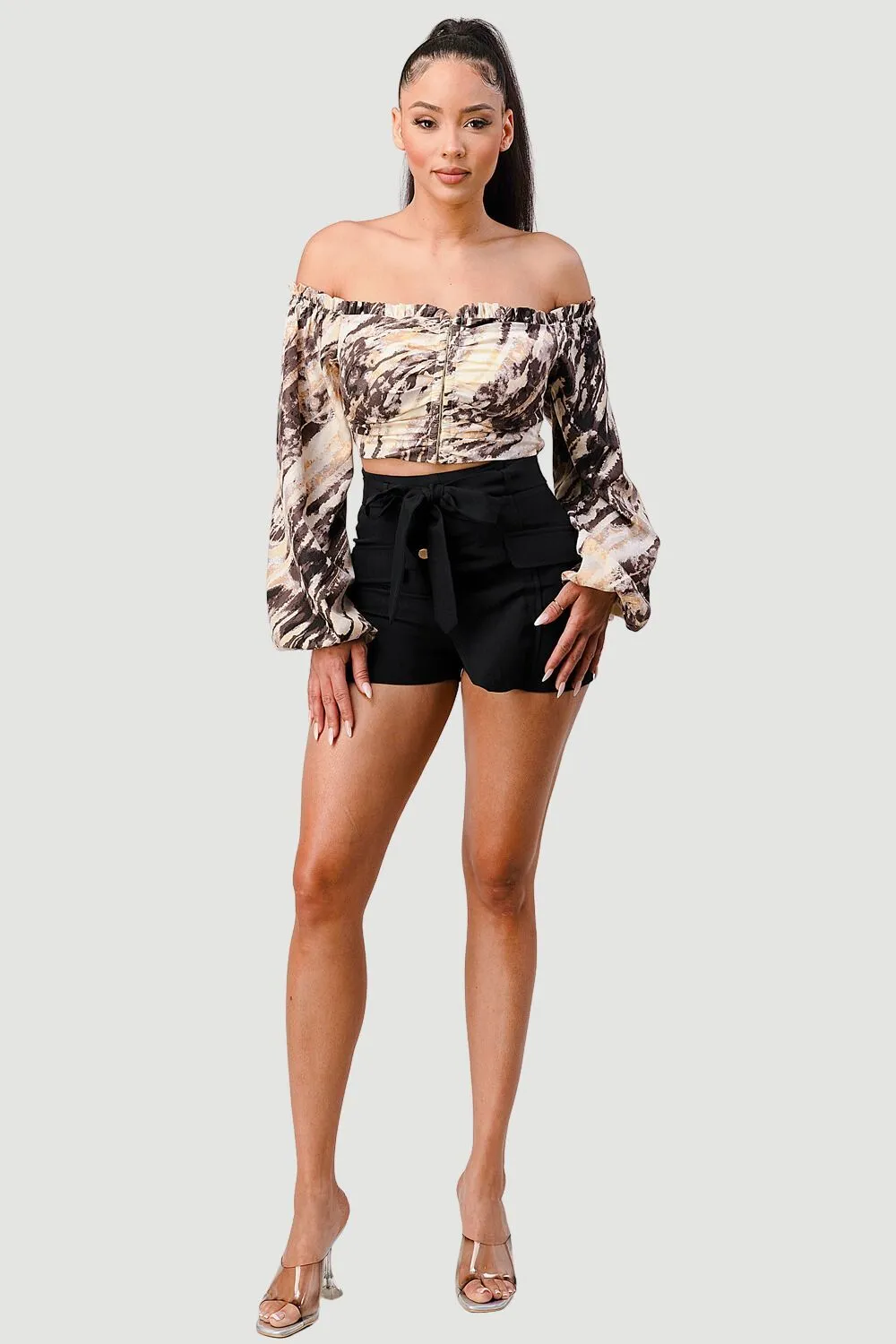 TRENDY WATERCOLOR OFF SHOULDER CROPPED TOP sold by privy product image thumbnail 5