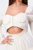 PD71191N-W / BOHO CHIC CUT-OUT SWEETHEART MINI DRESS sold by privy