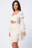 PD71191N-W / BOHO CHIC CUT-OUT SWEETHEART MINI DRESS sold by privy