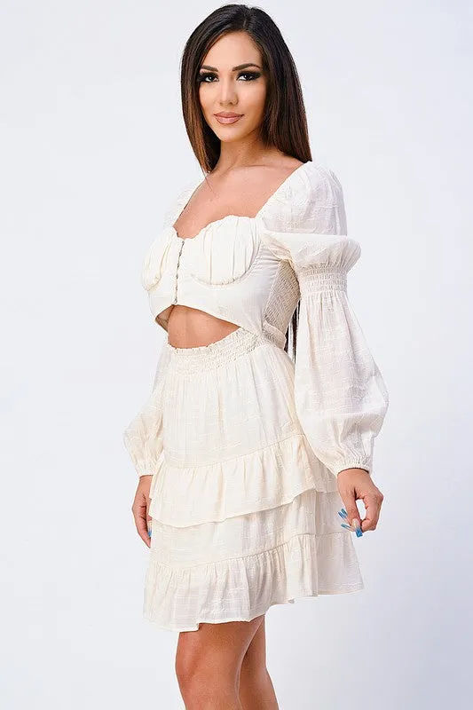 PD71191N-W / BOHO CHIC CUT-OUT SWEETHEART MINI DRESS sold by privy product image thumbnail 2