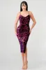 SEQUIN FLORAL VELVET SWEETHEART SLITTED MIDI DRESS sold by privy