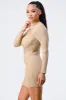 METALLIC SEE-THROUGH RIBBED CUT-OUT BODYCON DRESS sold by privy