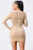 METALLIC SEE-THROUGH RIBBED CUT-OUT BODYCON DRESS sold by privy