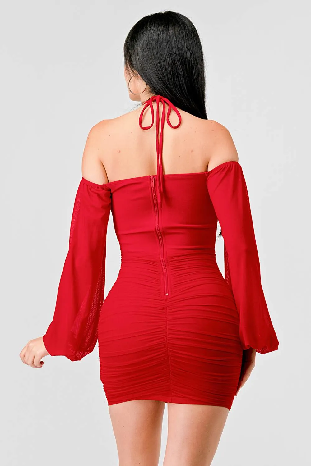 SEXY MESH HALTER SWEETHEART CONTRAST MINI DRESS sold by privy product image thumbnail 2