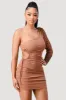 PD71324N-W / SEXY SIDE SHIRRING CUT-OUT ONE SHOULDER DRESS sold by privy