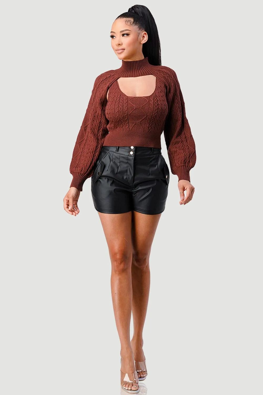 SEXY CUT OUT TURTLENECK LONG SLEEVE KNIT SWEATER sold by privy product image thumbnail 5