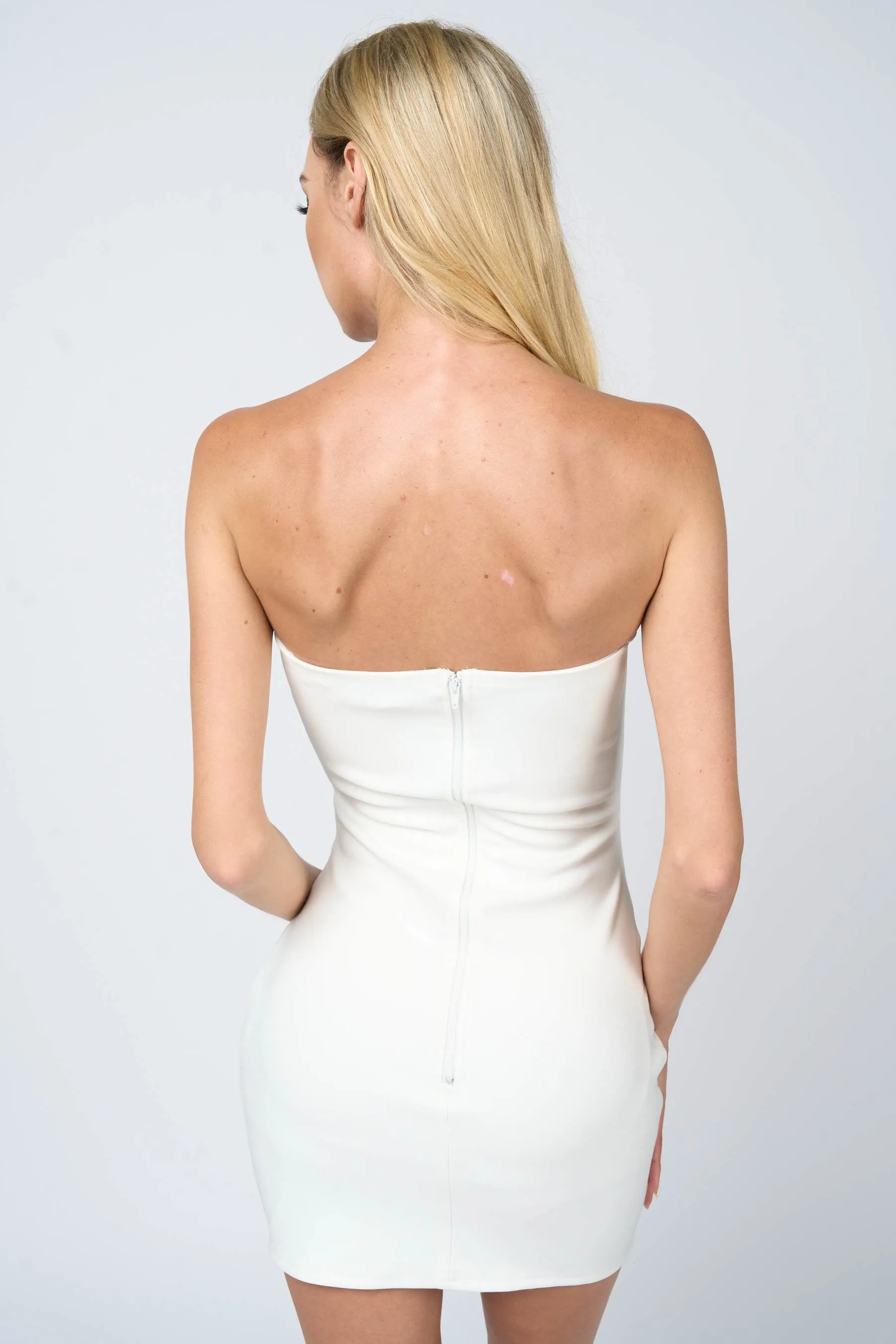 LUXE RHINESTONES TRIM SWEETHEART TUBE MINI DRESS sold by privy product image thumbnail 3