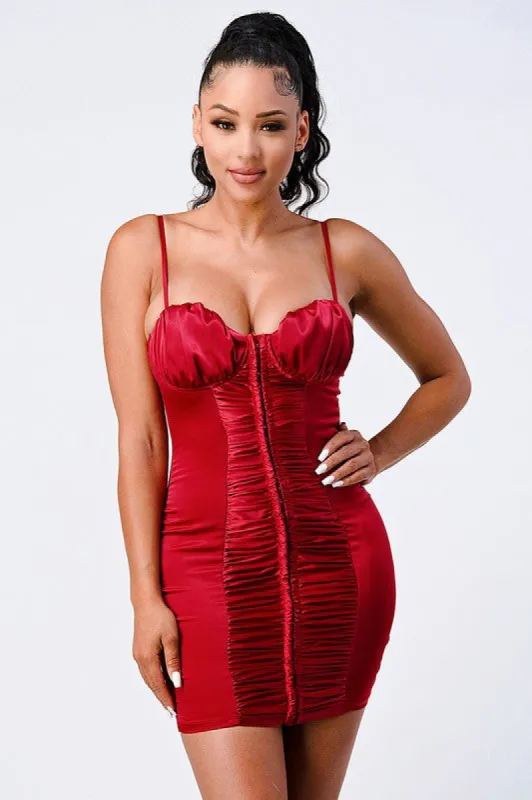 SEXY SATIN CORSET BODYCON MINI DRESS sold by privy