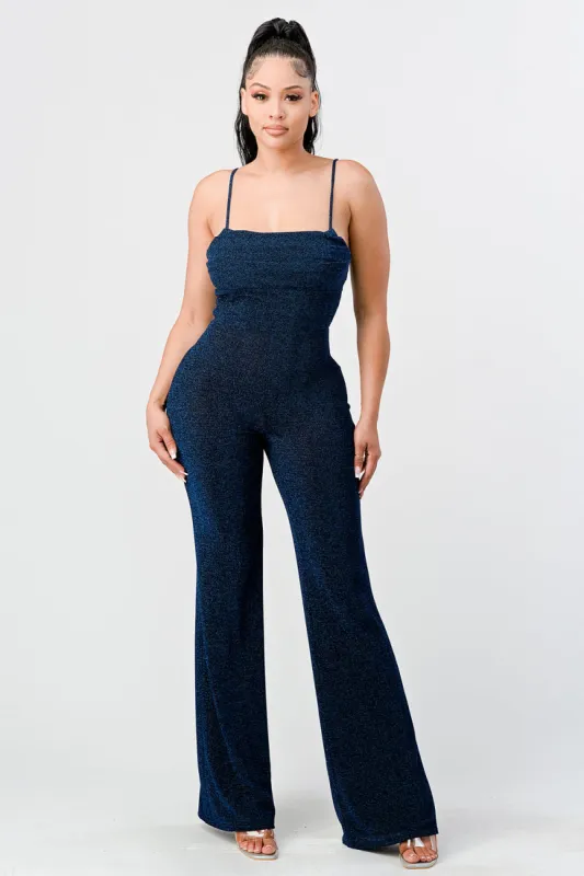 METALIC LUREX KNIT GLITTER JUMPSUIT sold by privy