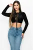 SEXY LEOPARD CROSS-LACE FRONT CROPPED TOP sold by privy