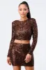 SEQUINS POWER SHOULDER CROP TOP AND MINI SKIRT SET sold by privy