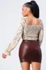 TRENDY MARBLE SHIRRING SWEETHEART CROPPED TOP sold by privy