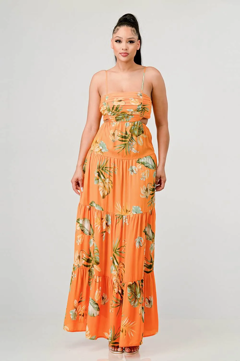 FLORAL WOOLDOBBY PRINT BACK TIE MAXI DRESS sold by privy product image thumbnail 4