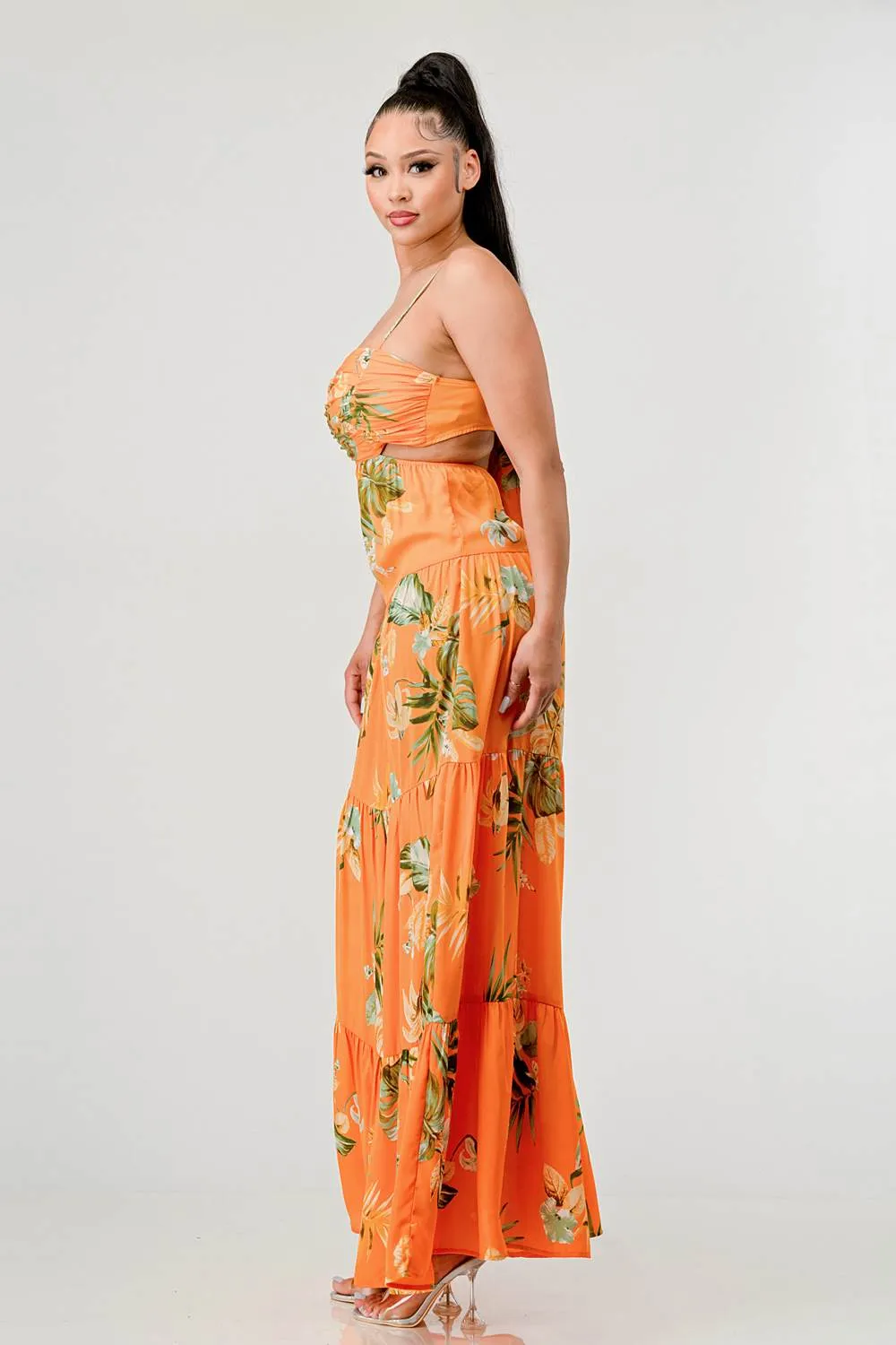 FLORAL WOOLDOBBY PRINT BACK TIE MAXI DRESS sold by privy product image thumbnail 2