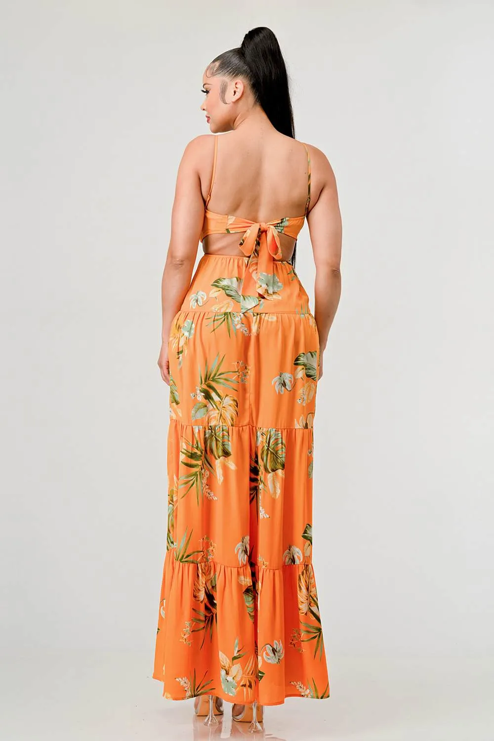 FLORAL WOOLDOBBY PRINT BACK TIE MAXI DRESS sold by privy product image thumbnail 3