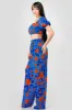 FLORAL PRINT WOOL PEACH CROP TOP & PANTS SET sold by privy