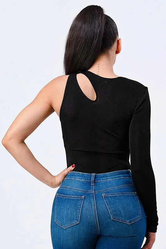 LUX ASYMMETRICAL ONE SHOULDER KNIT BODYSUIT sold by privy product image thumbnail 4