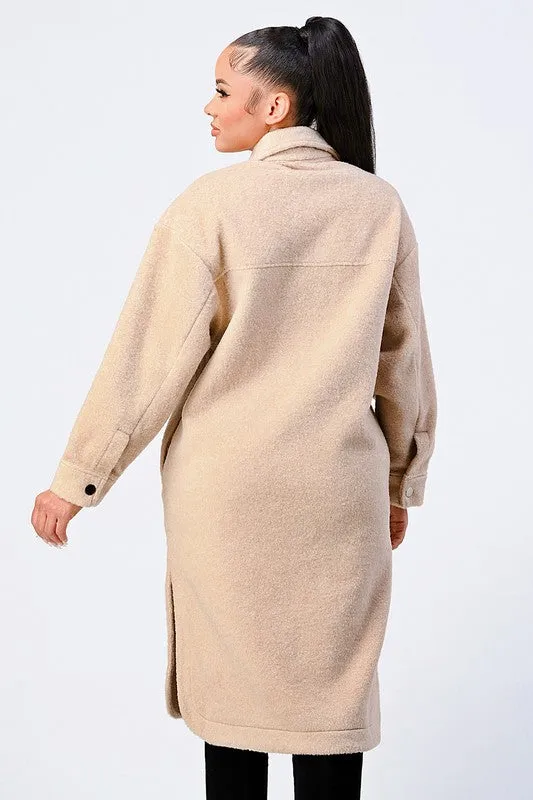 OVERSIZE WOOL MIX BUTTON DOWN JACKET sold by privy product image thumbnail 4