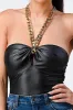 STRETCH PU BOLD GOLD CHAIN NACKLACE TRIM BODYSUIT sold by privy