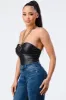 STRETCH PU BOLD GOLD CHAIN NACKLACE TRIM BODYSUIT sold by privy