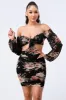 FLORAL STRETCH CHIFFON BODYCON DRESS sold by privy
