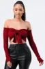 SEXY OFF SHOULDER FRONT TIE CROPPED TOP sold by privy