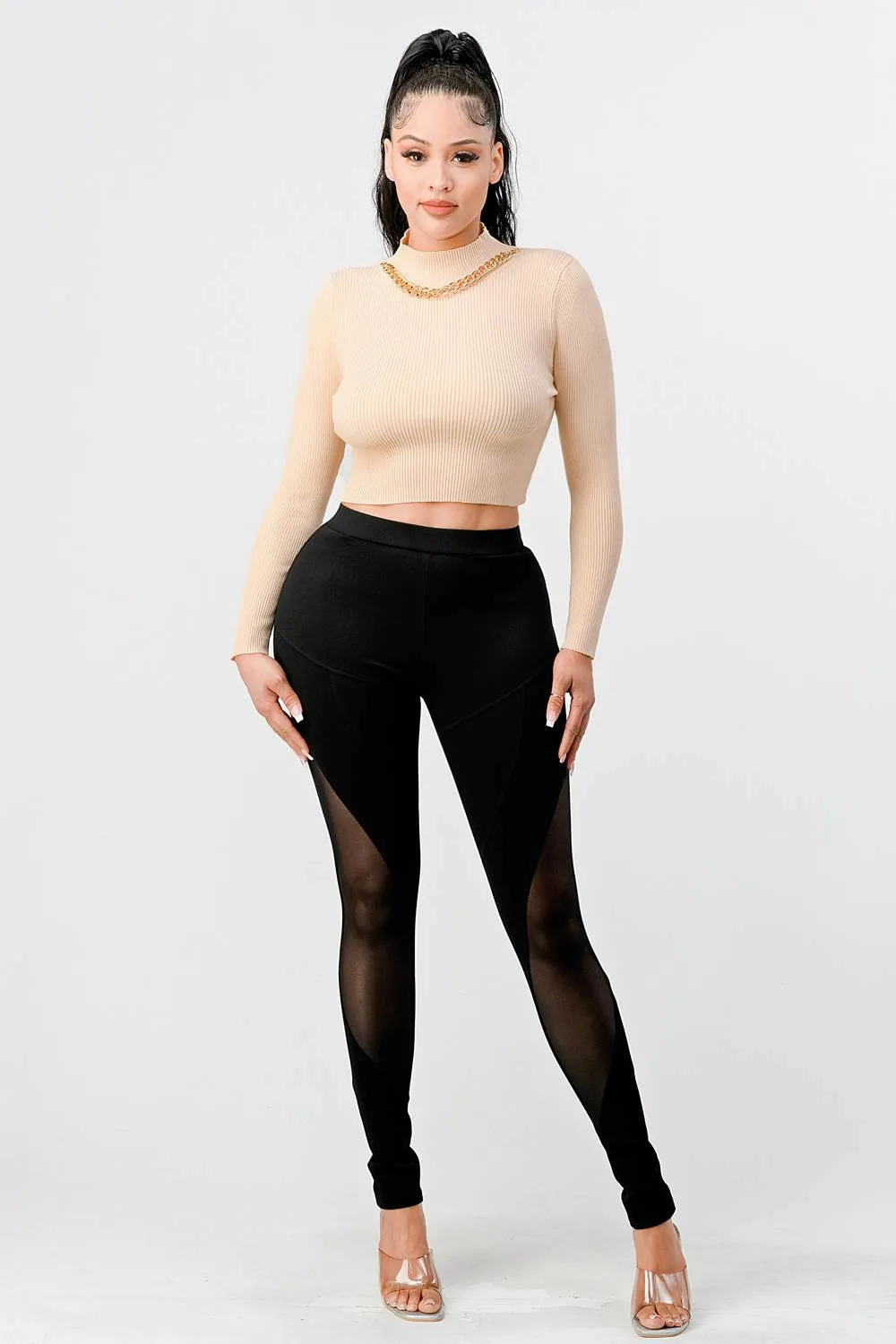 SEXY SUPER STRETCH MESH PANEL LEGGINGS sold by privy