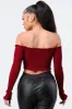 SEXY OFF SHOULDER FRONT TIE CROPPED TOP sold by privy