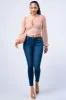 LUX MESH CUTOUT CONTRAST EMPIRE BLOUSE TOP sold by privy