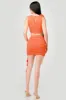PS9310BST-W / LUXE ROSETTE RUFFLE DRAP CROP TOP & MINI SKIRT SET sold by privy