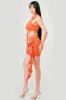 PS9310BST-W / LUXE ROSETTE RUFFLE DRAP CROP TOP & MINI SKIRT SET sold by privy
