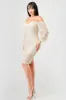 LUXE SEQUINS SWEETHEART OFF SHOULDER MIDI DRESS sold by privy