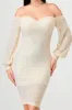 LUXE SEQUINS SWEETHEART OFF SHOULDER MIDI DRESS sold by privy