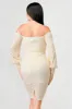 LUXE SEQUINS SWEETHEART OFF SHOULDER MIDI DRESS sold by privy