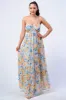 PD71799S / FLORAL HALTER SMOCKED SWEETHEART MAXI DRESS sold by privy