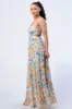 PD71799S / FLORAL HALTER SMOCKED SWEETHEART MAXI DRESS sold by privy
