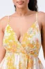 FLORAL CHIFFON WRAP V-NECK LINE FLARED MAXI DRESS sold by privy