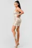 LUXE FOILED KNIT RUFFLED WAVE DRAP MINI DRESS sold by privy
