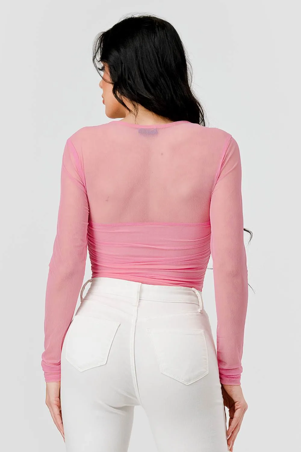 ONION SKIN MESH SWEETHEART SHEER BODYSUIT sold by privy product image thumbnail 4