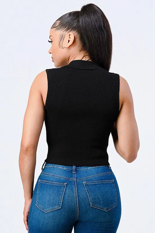 TRENDY FRONT SHIRRING CROPPED TANK TOP sold by privy product image thumbnail 3