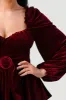 LUXE VELVET BELTED SWEETHEART PEASANT ROMPER sold by privy