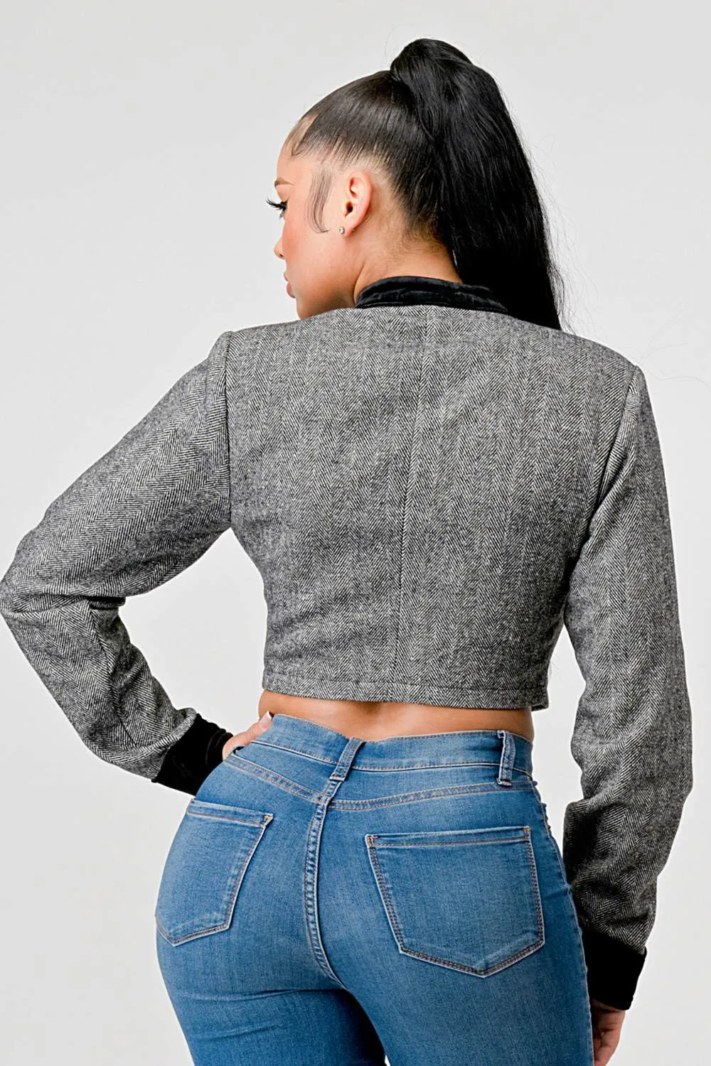 LUXE GOLD BUTTON DOWN CROPPED JACKET sold by privy product image thumbnail 4